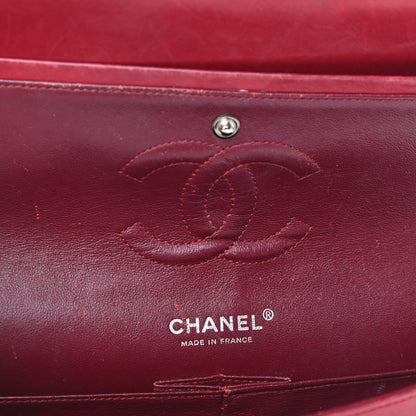 Chanel Patent Calfskin Quilted Medium Double Flap Dark Red 10 of 14