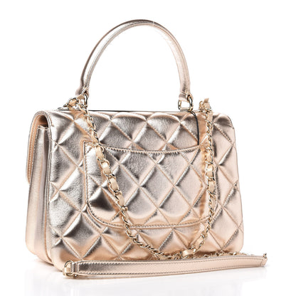 Chanel Metallic Lambskin Quilted Small Trendy CC Flap Dual Handle Bag Gold 3 of 11