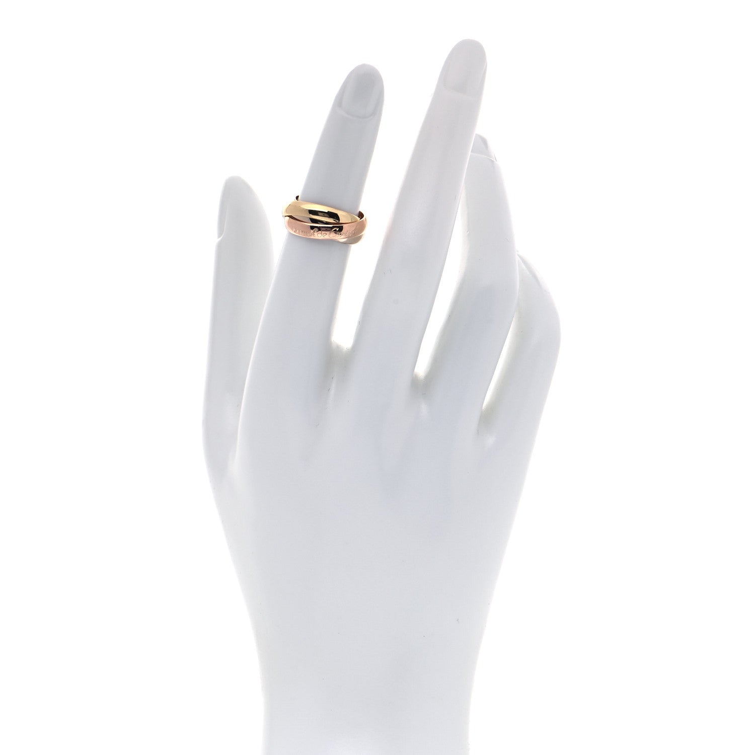 Cartier 18K Pink Yellow White Gold Classic Les Must De Cartier Trinity Ring 48 4.5 2 of 5