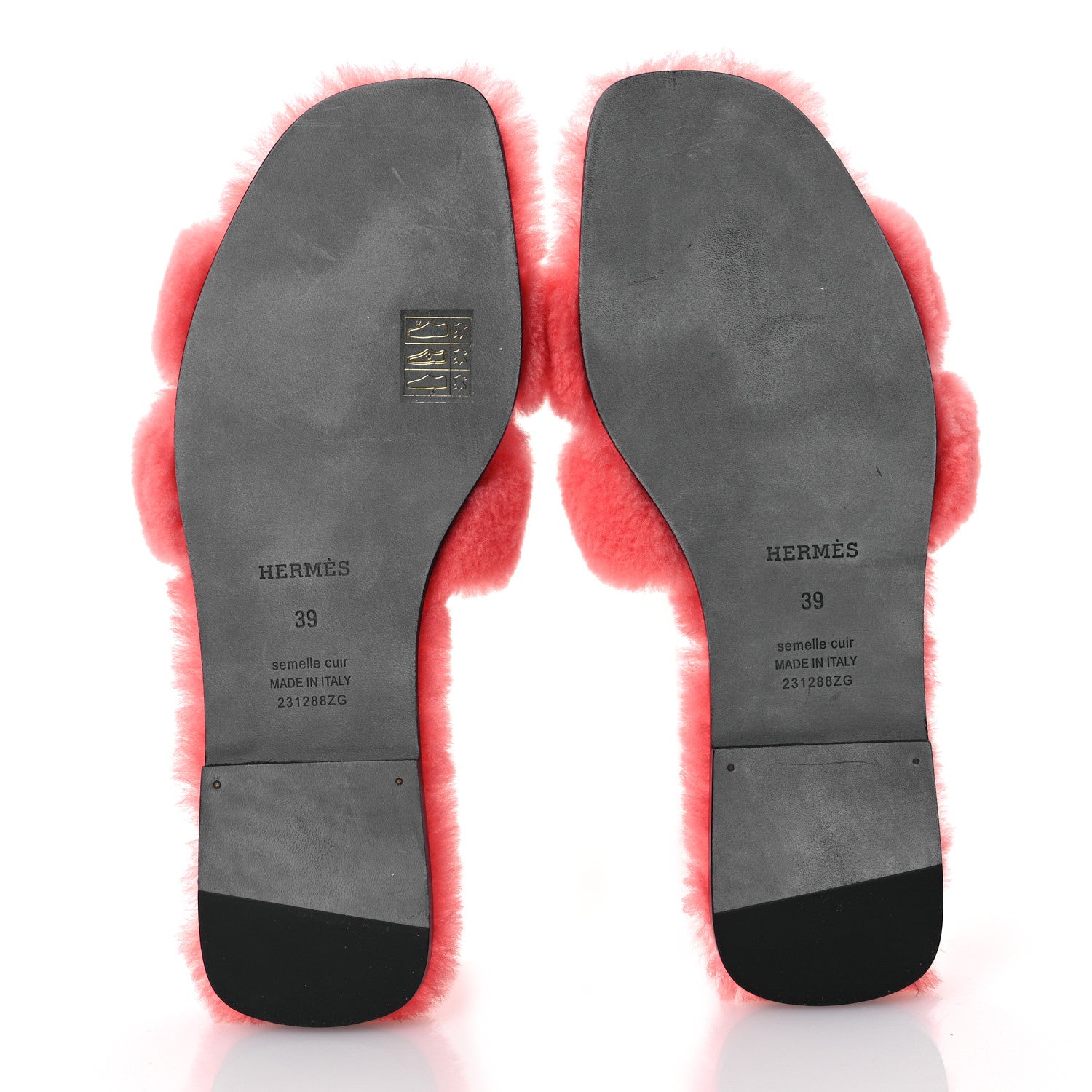 Hermes Woolskin Oran Sandals 39 Rose Du Desert 7 of 9