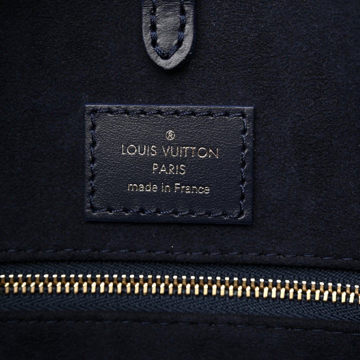 Grained Calfskin Nautical Onthego MM Navy Blue