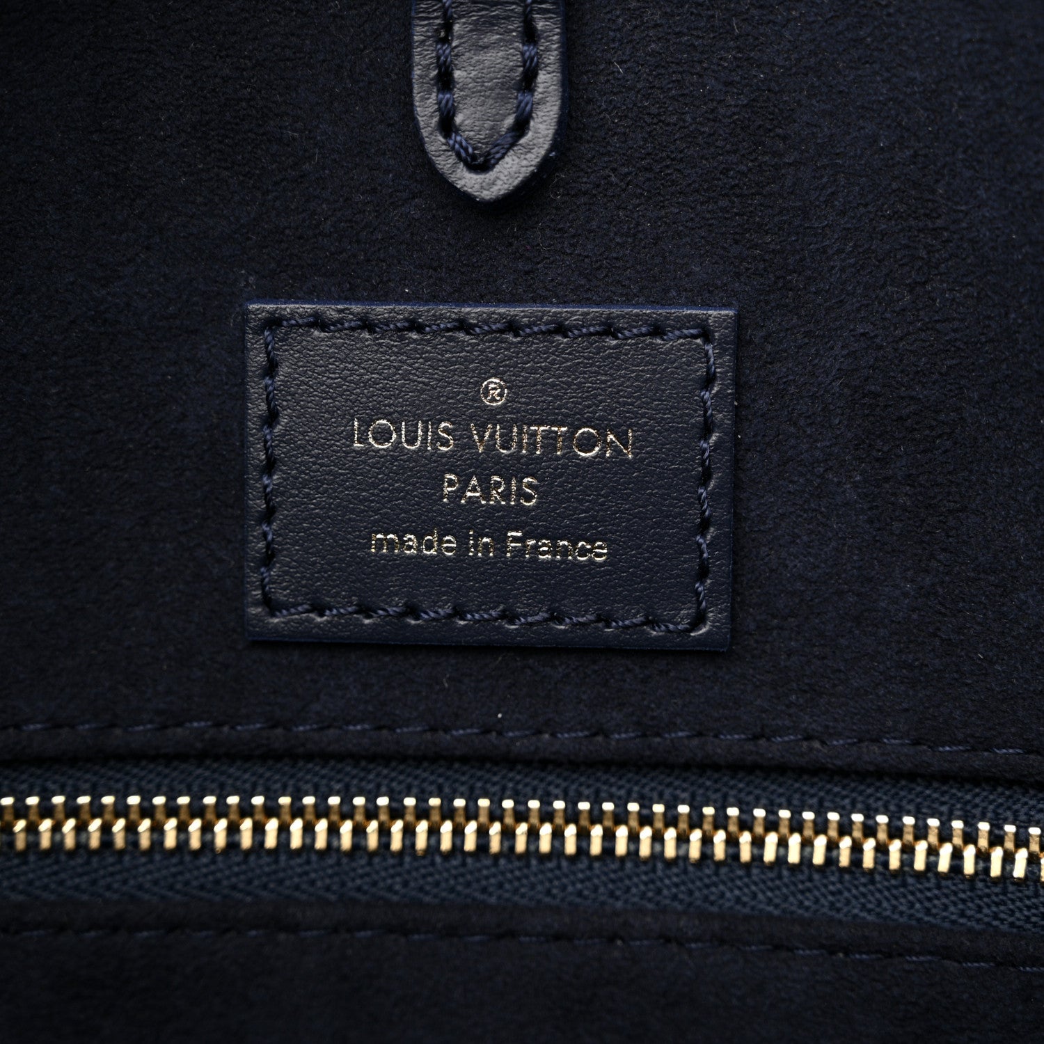 Louis Vuitton Grained Calfskin Nautical Onthego MM Navy Blue 6 of 12