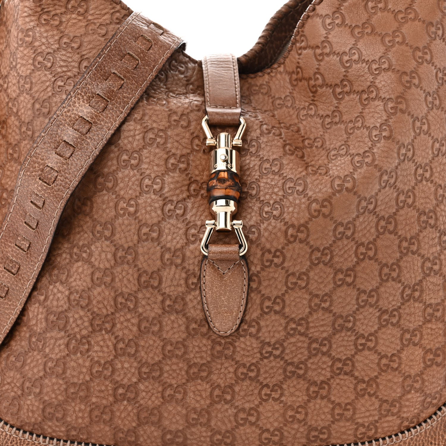 Gucci Guccissima Large New Jackie Hobo Light Brown 8 of 12