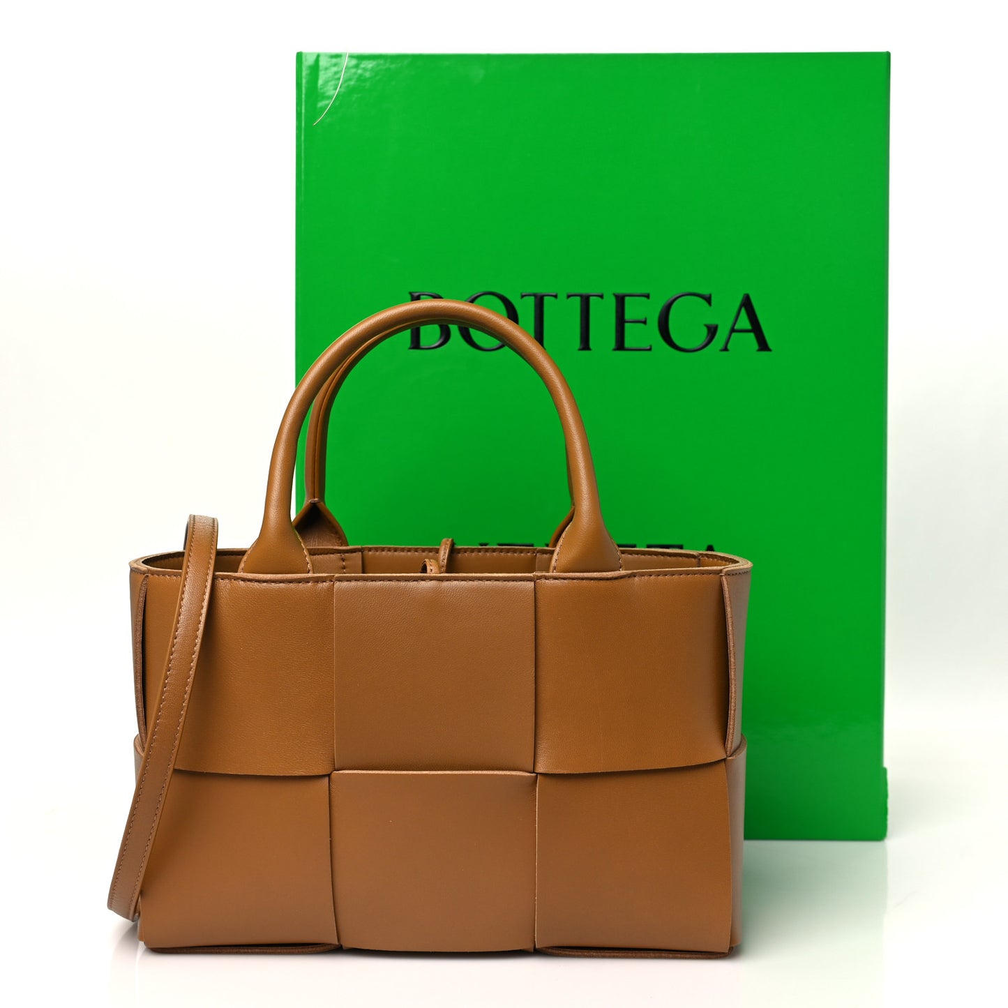 Nappa Maxi Intrecciato Mini Arco Tote Camel