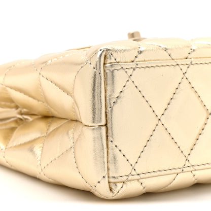 Chanel Metallic Shiny Aged Calfskin Quilted Nano Kelly Shopper Gold 10 of 10