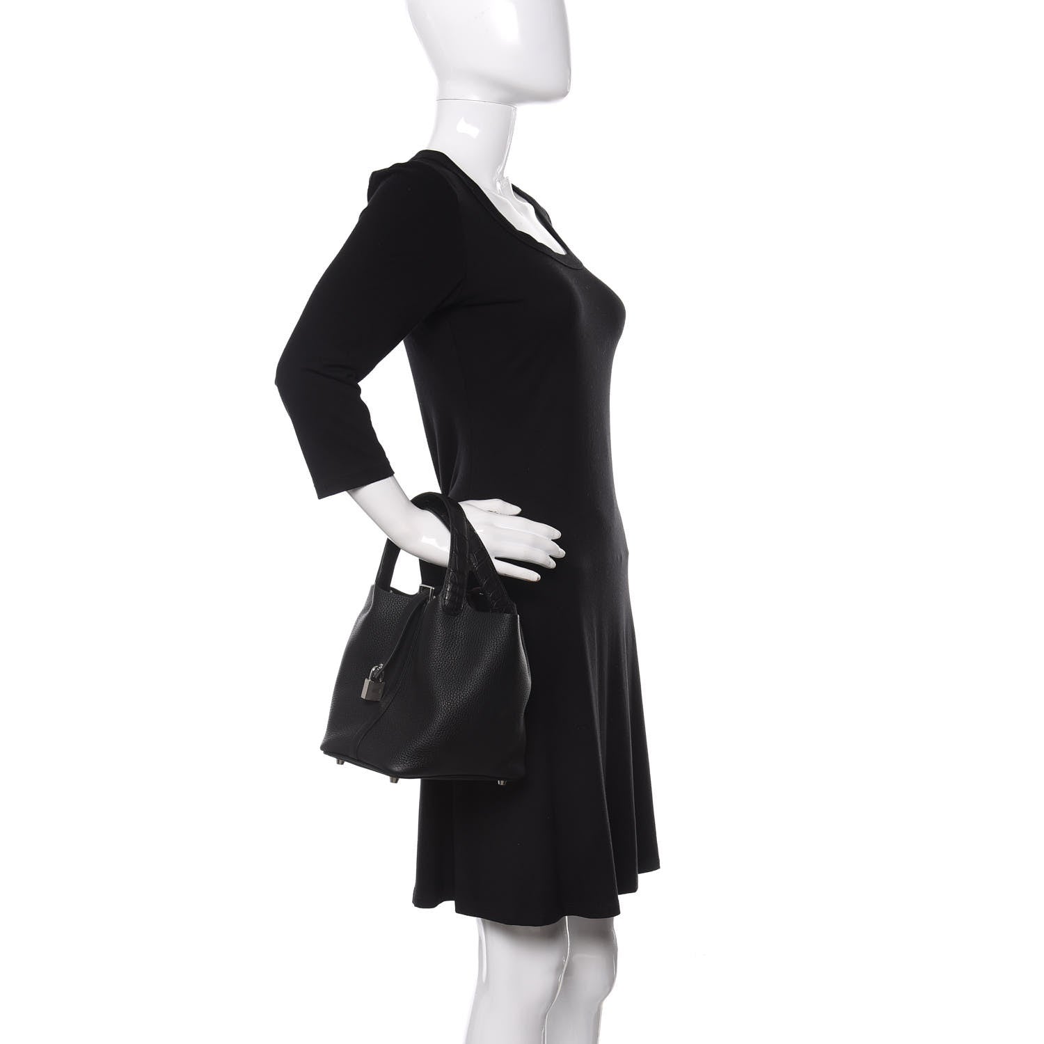 Hermes Taurillon Clemence Matte Alligator Picotin Lock Touch 18 PM Black 2 of 11