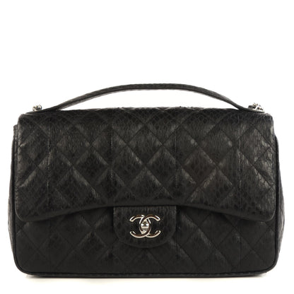 Chanel Elaphe Snakeskin Jumbo Easy Carry Flap Black 1 of 9