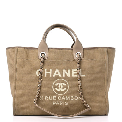 Chanel Mixed Fibers Medium Deauville Tote Beige 3 of 15