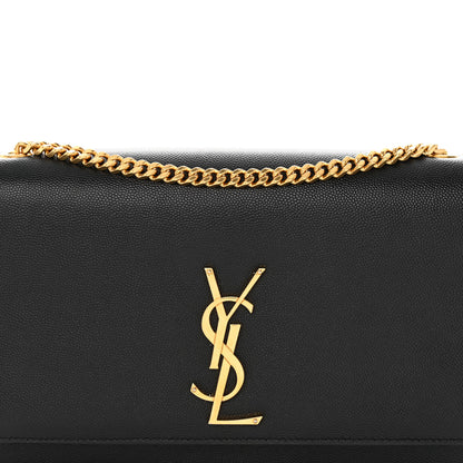 Saint Laurent Grain De Poudre Medium Classic Monogram Kate Satchel Black 7 of 19