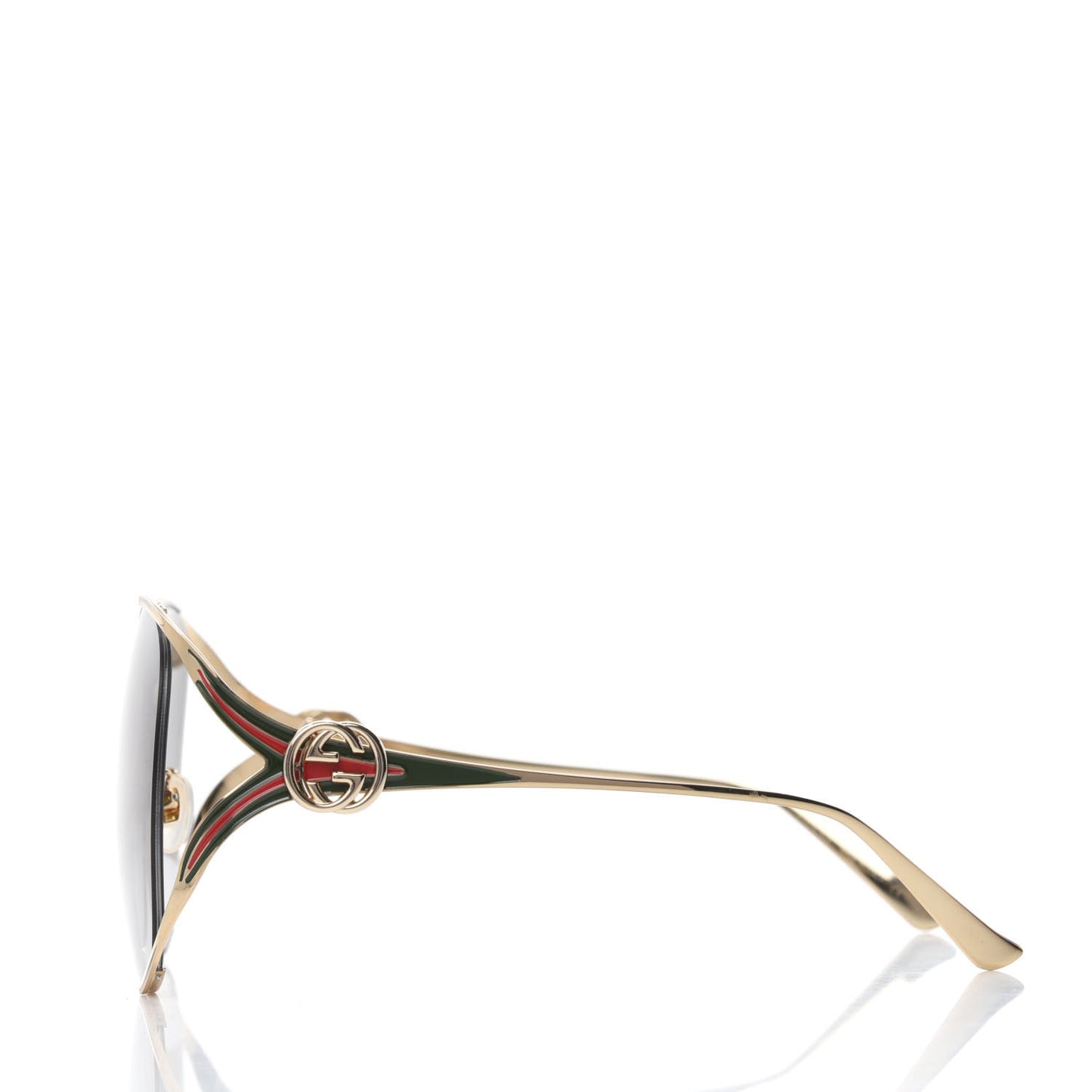 Metal Oversized Round Frame GG0225S Sunglasses Gold