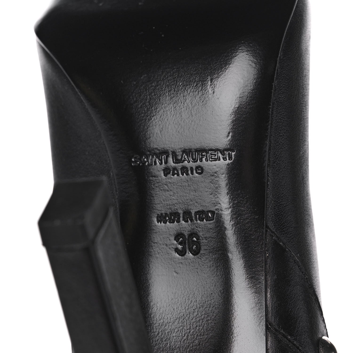 Saint Laurent Calfskin Light Studded Grace 105 Boots 36 Black 6 of 9