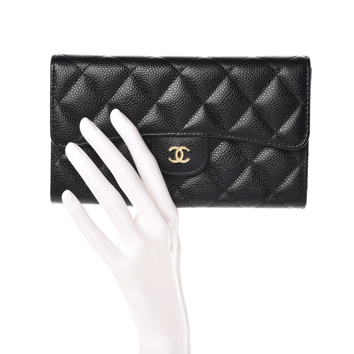 Chanel Caviar Quilted Large Flap Wallet Black 2 of 8