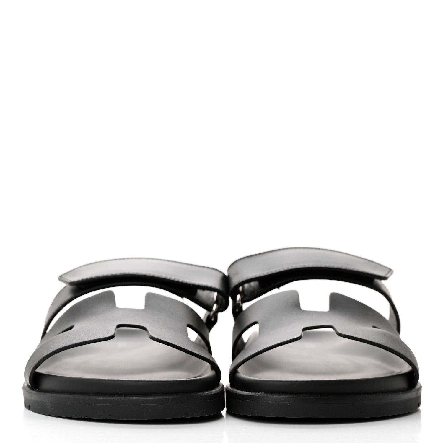 Hermes Calfskin Womens Chypre Sandals 39 Black 3 of 15