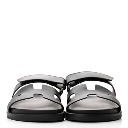 Hermes Calfskin Womens Chypre Sandals 39 Black 3 of 15