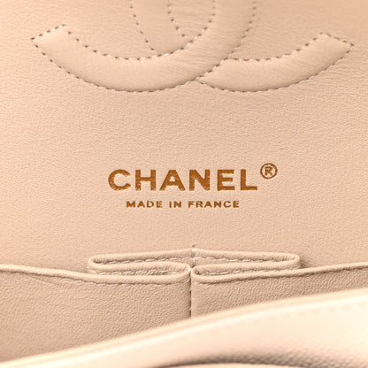 Chanel Caviar Chevron Quilted Medium Double Flap Beige 6 of 12