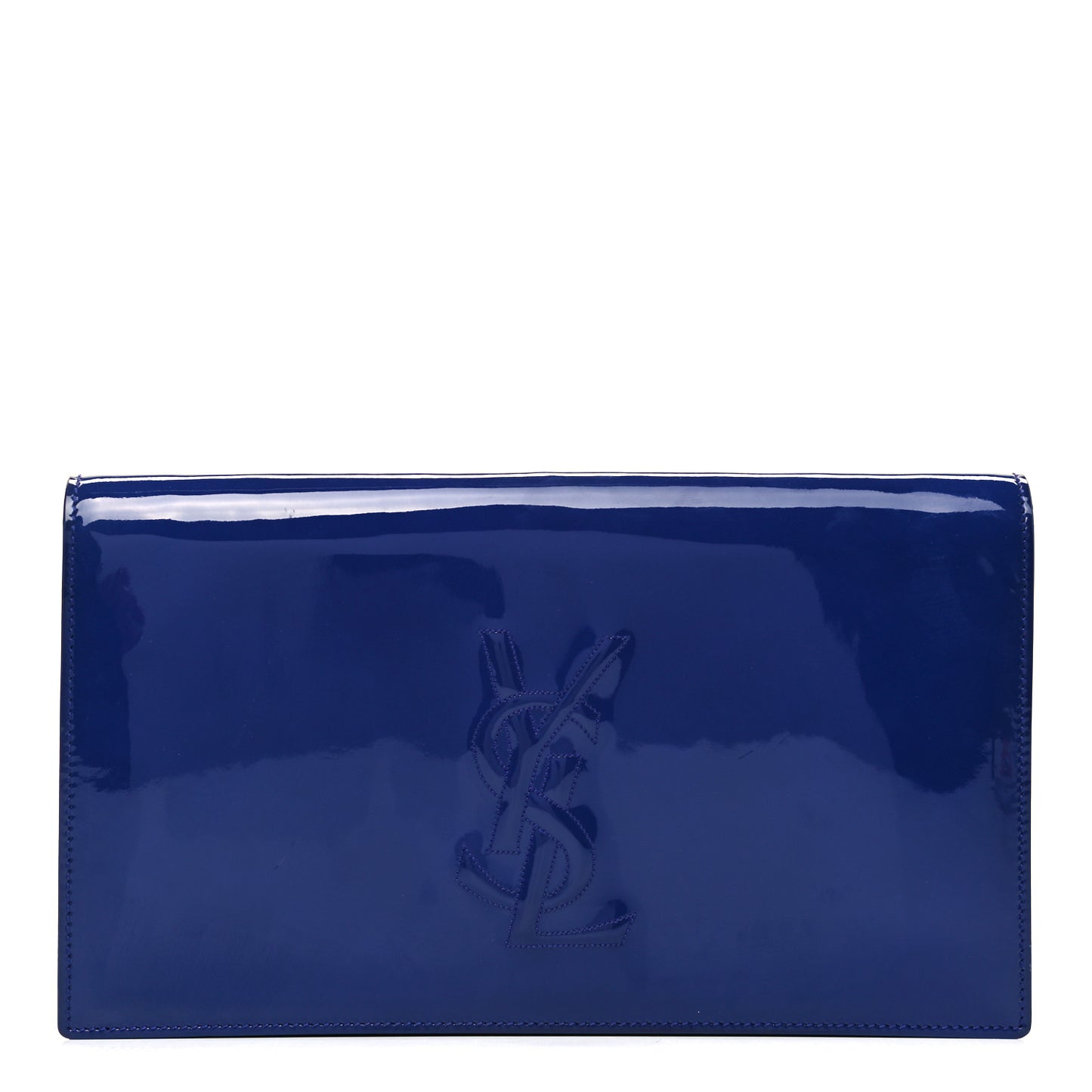 Patent Calfskin Monogram Large Belle De Jour Clutch Royal Blue
