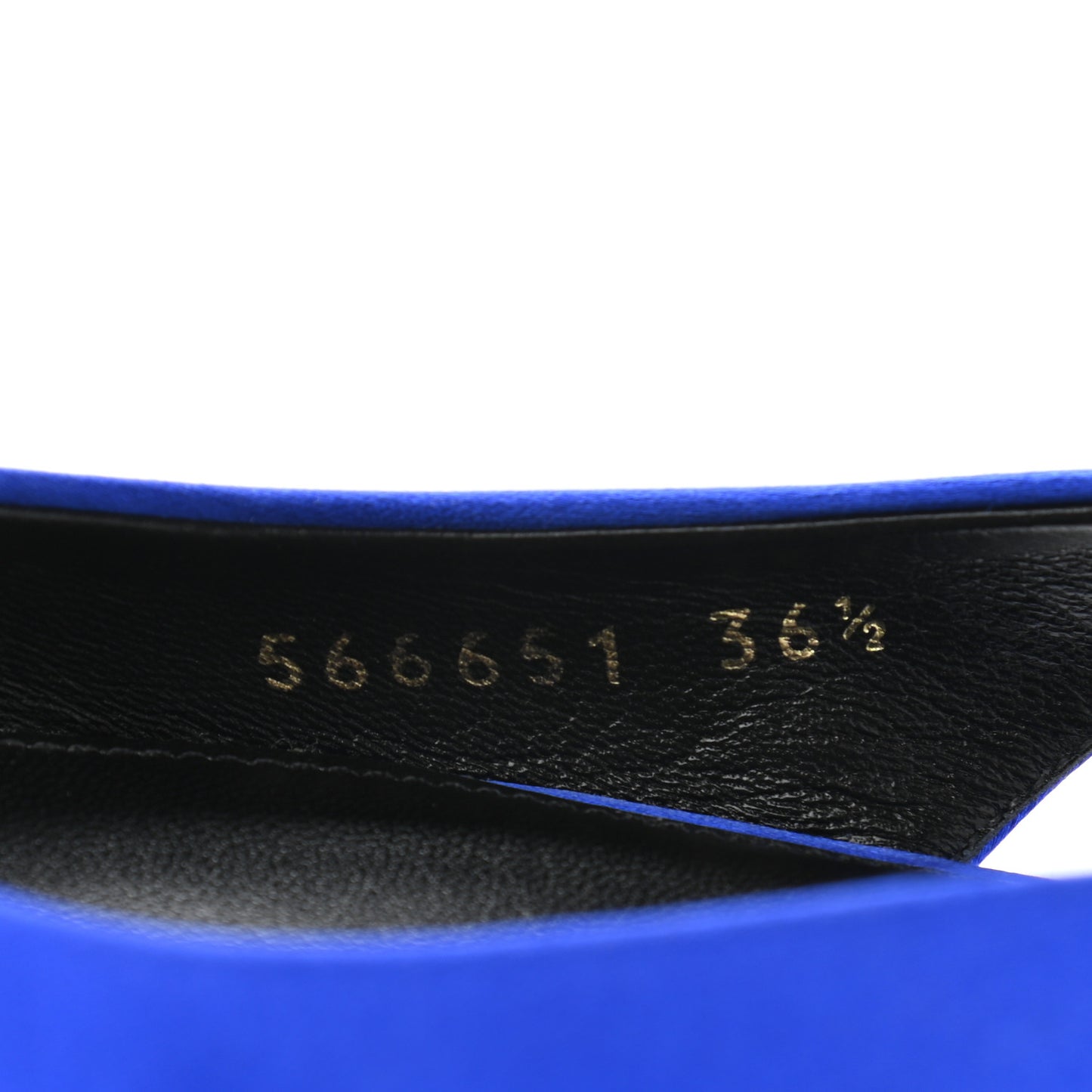 Satin BB Knife Pointy Toe Slingback Flats 36.5 Bleu
