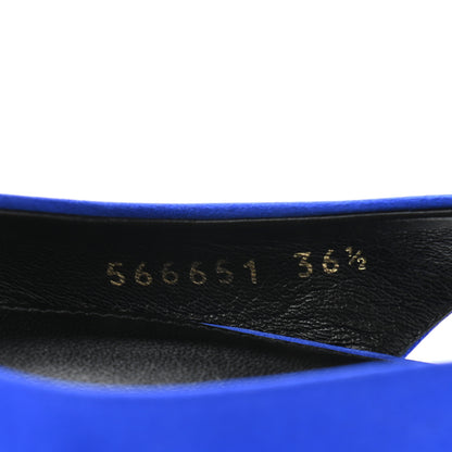 Balenciaga Satin BB Knife Pointy Toe Slingback Flats 36.5 Bleu 8 of 8
