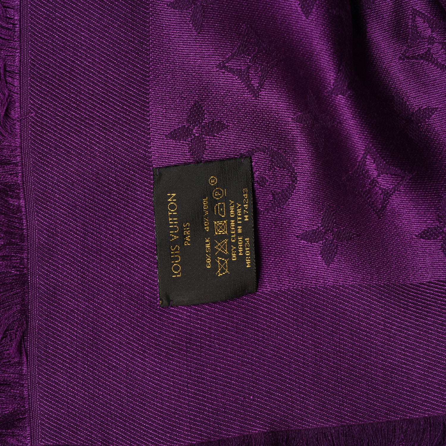 Louis Vuitton Wool Silk Monogram Shawl Cassis 3 of 3