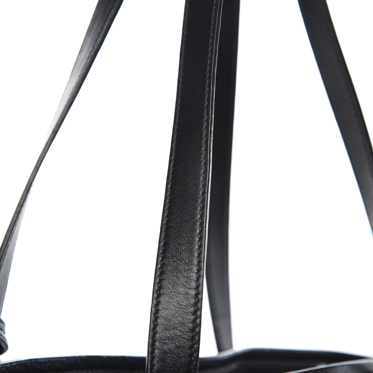 Vitello Daino Pocket Shopping Tote Black