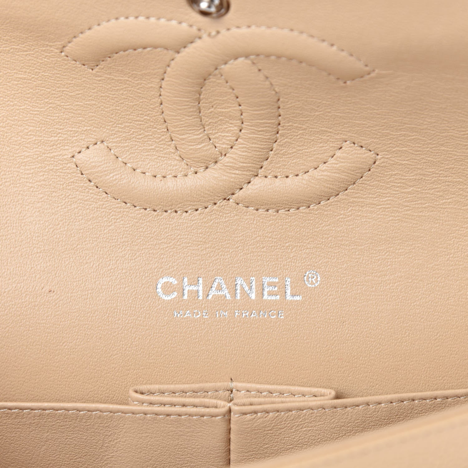 Chanel Caviar Quilted Medium Double Flap Beige 9 of 11