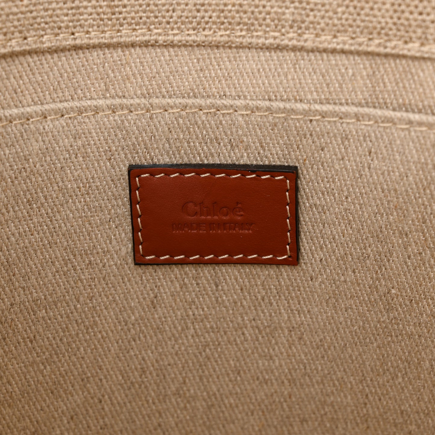 Cotton Calfskin Medium Woody Ribbon Tote White Brown