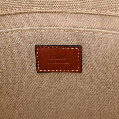 Chloe Cotton Calfskin Medium Woody Ribbon Tote White Brown 6 of 13