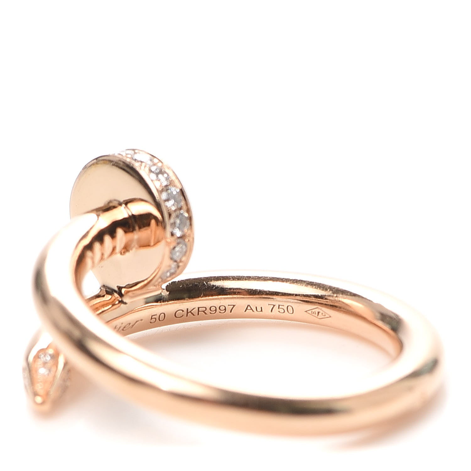 Cartier 18K Pink Gold Diamond Juste Un Clou Ring 50 5.25 5 of 5