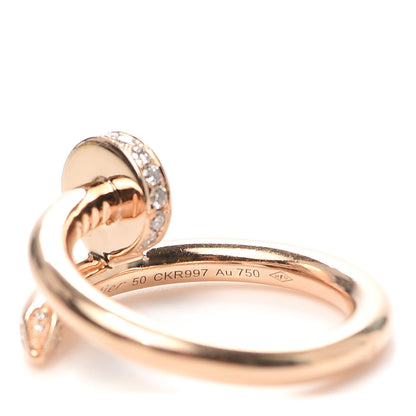 Cartier 18K Pink Gold Diamond Juste Un Clou Ring 50 5.25 5 of 5