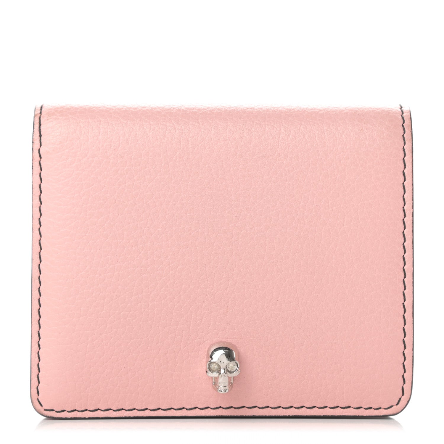 Alexander McQueen Calfskin Skull Short Flap Wallet Pink 1 of 10