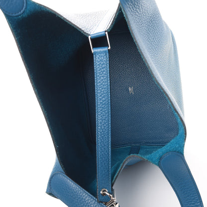 Hermes Taurillon Clemence Picotin Lock 26 GM Bleu Izmir 5 of 7