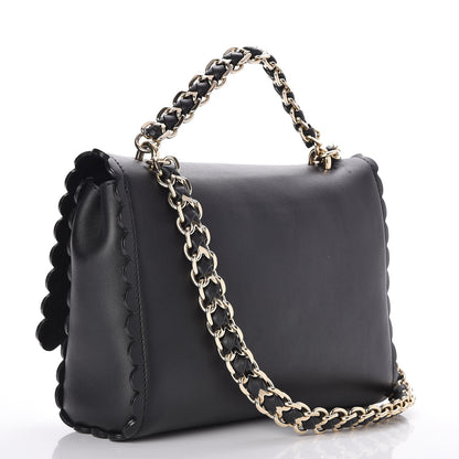 Mulberry Classic Calfskin Flower Cecily Flap Black 3 of 8