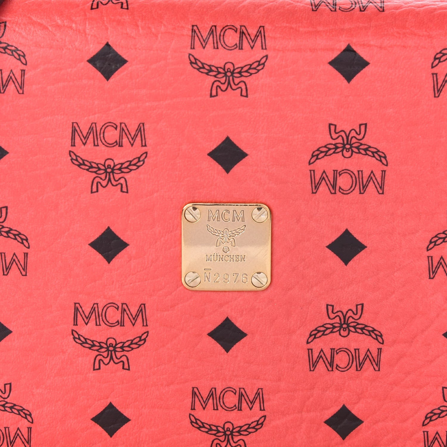 MCM Visetos Bi-Color Crossbody Wallet Coral Sugar Pink 9 of 9