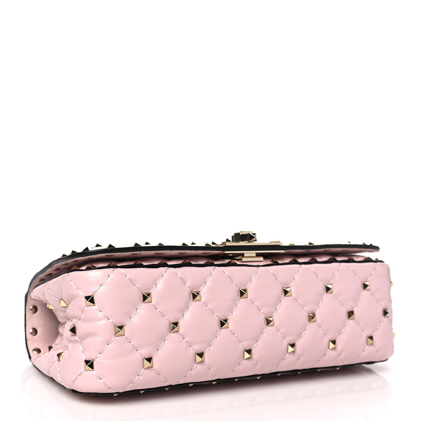 Calfskin Rockstud Spike Convertible Shoulder Bag Light Pink