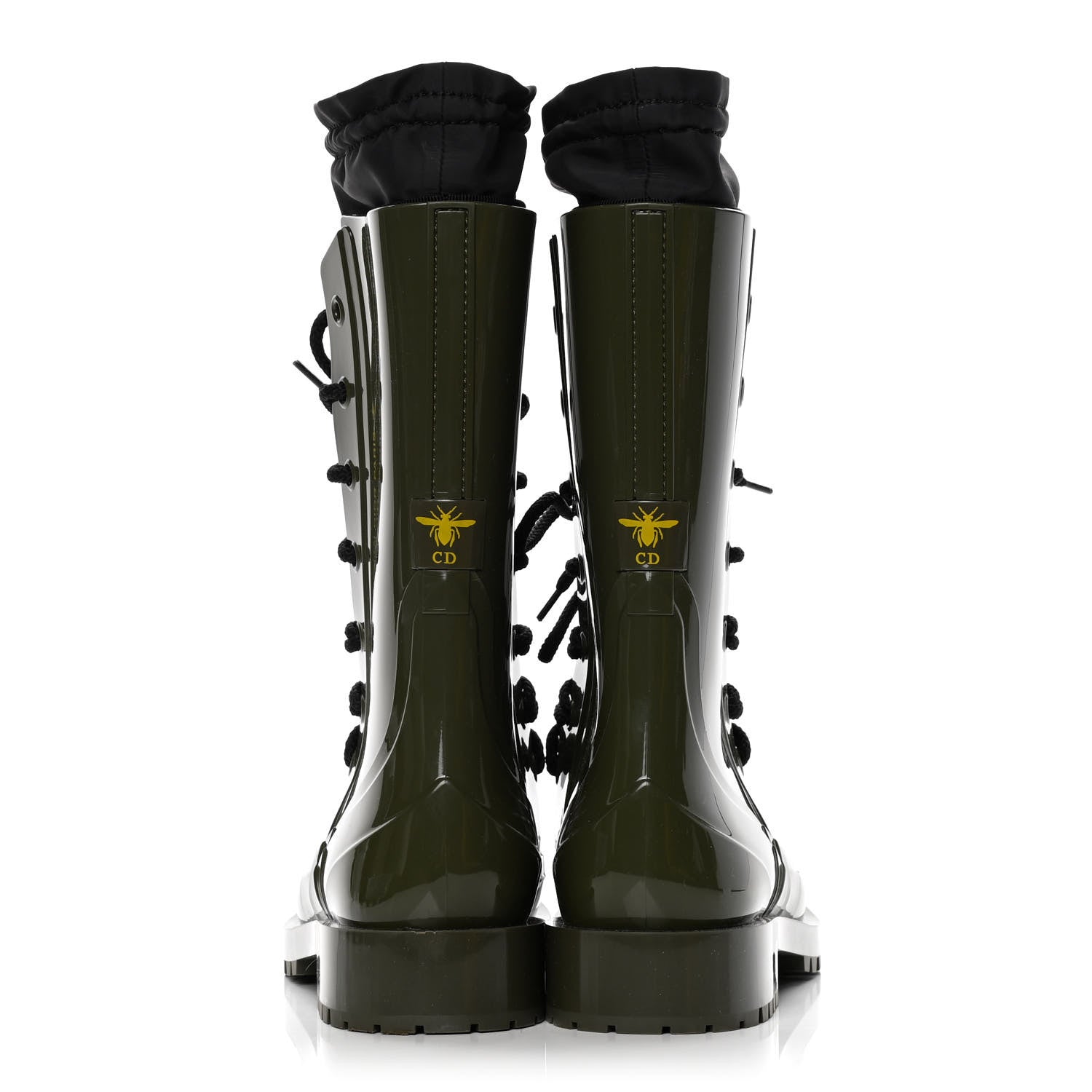 Christian Dior Shiny Rubber Diorcamp Low Boots 38 Military 6 of 12