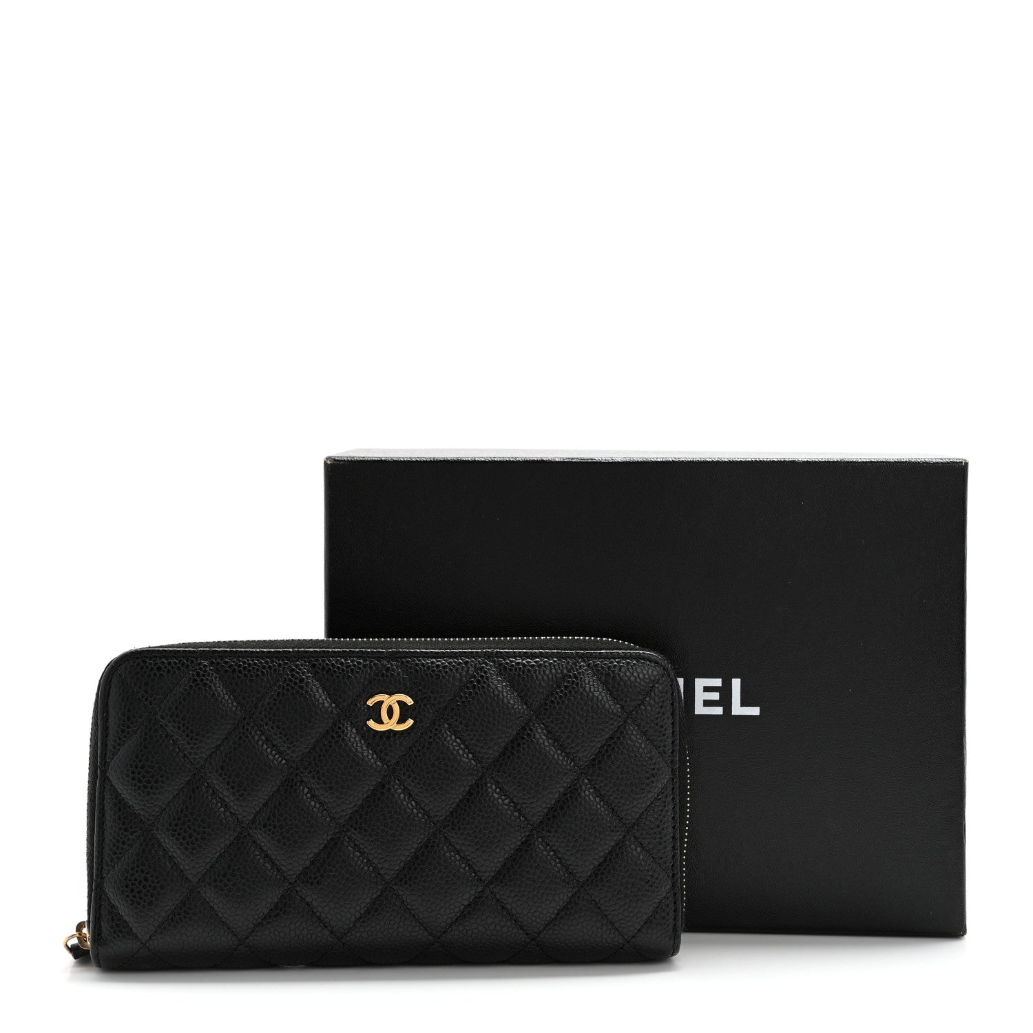 Chanel Caviar Quilted Large Gusset Zip Around Wallet Black 12 of 12