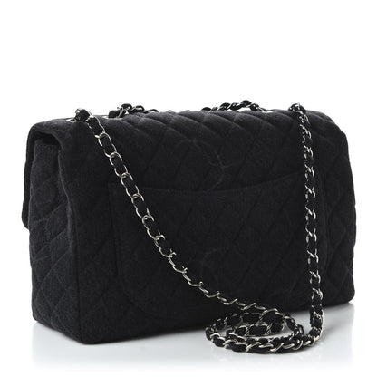 Chanel Denim Quilted CC Print Jumbo Single Flap Black 3 of 11