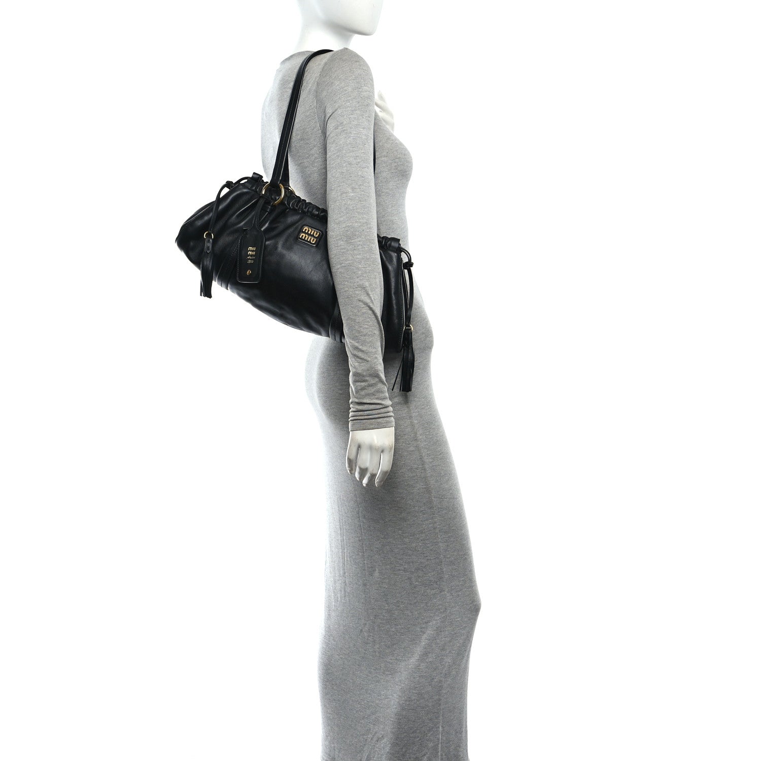 Miu Miu Nappa Joie Shoulder Bag Black 2 of 9