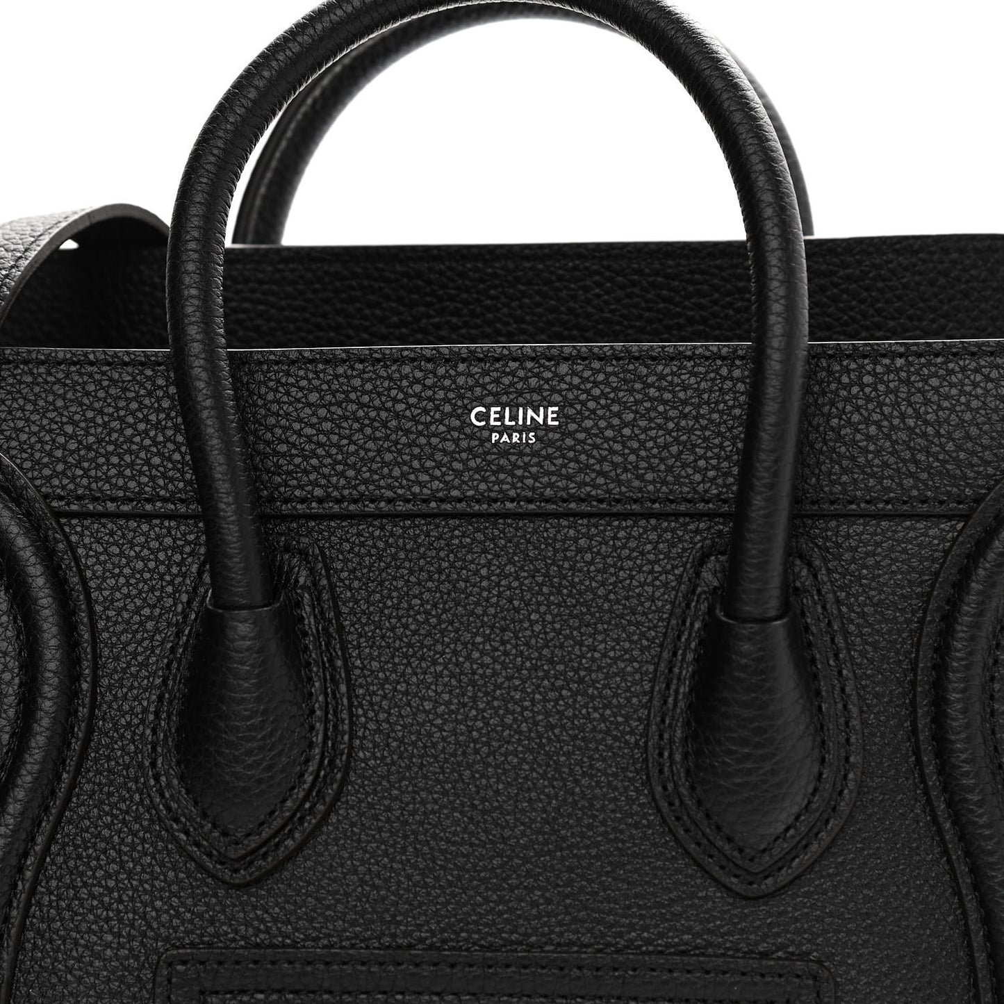 Drummed Calfskin Nano Luggage Black