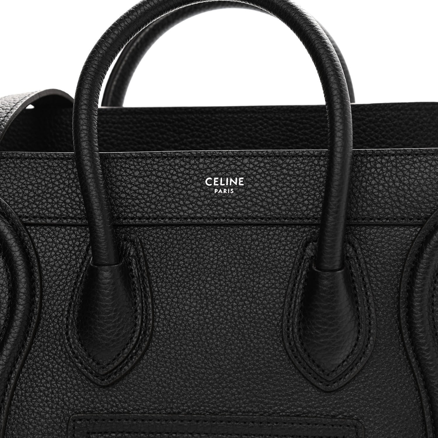 Celine Drummed Calfskin Nano Luggage Black 10 of 12