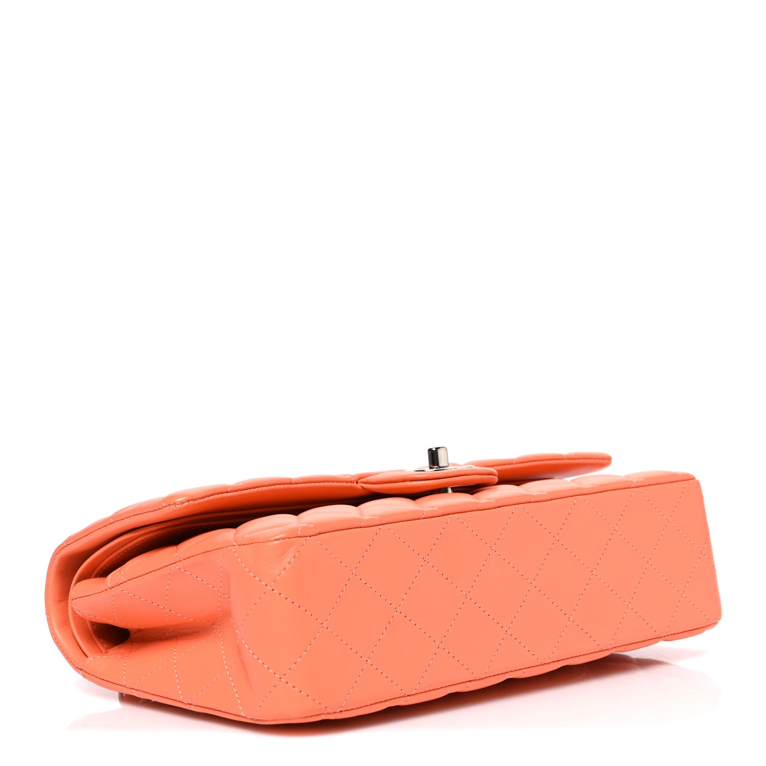 Chanel Lambskin Quilted Medium Double Flap Orange 4 of 11