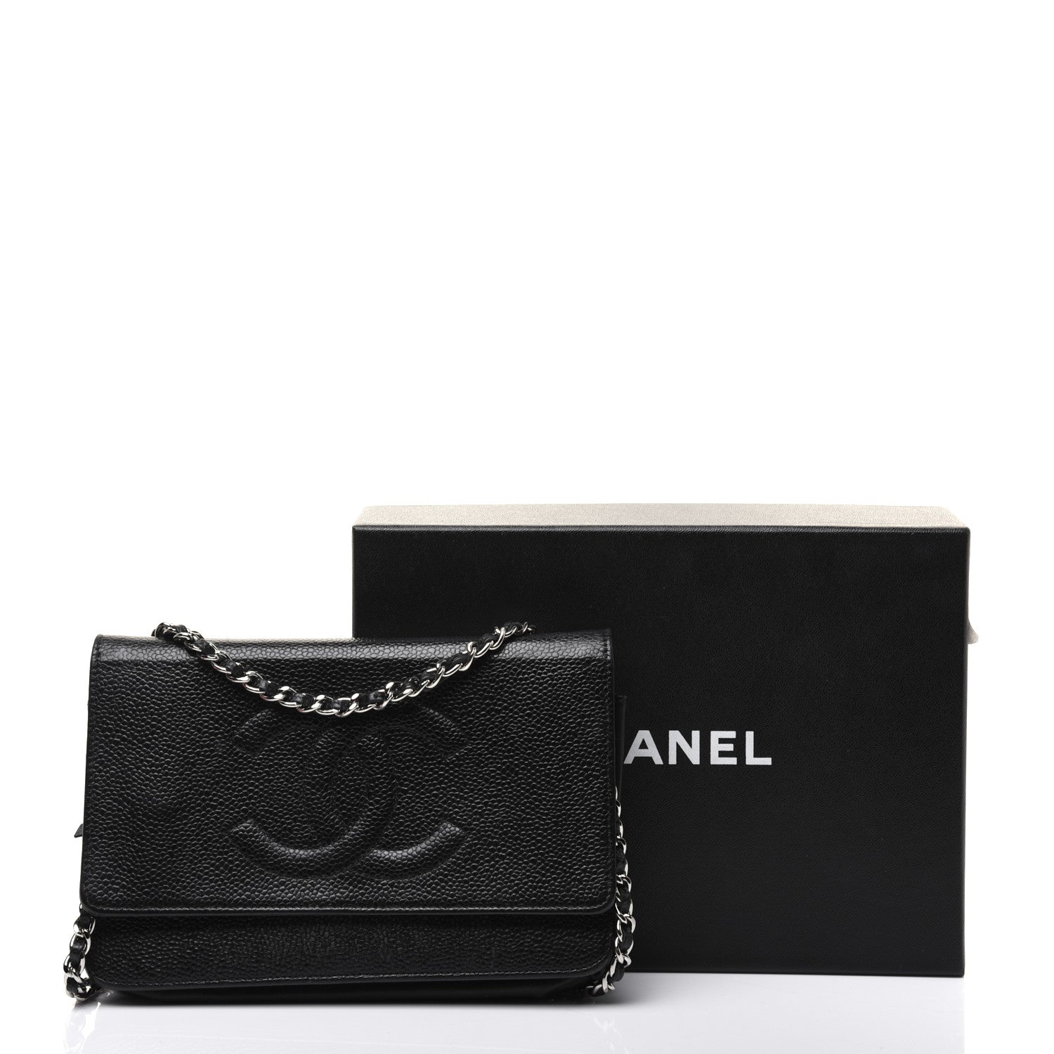 Chanel Caviar Timeless CC Wallet On Chain WOC Black 15 of 15