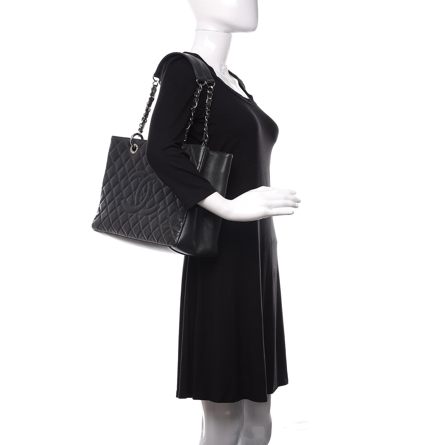 Chanel Caviar Quilted Grand Shopping Tote GST Black 2 of 12