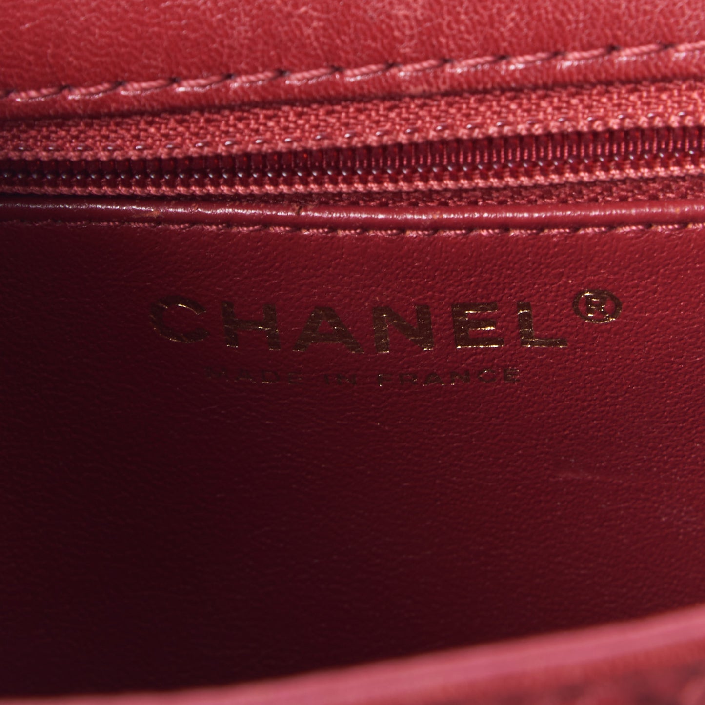 Lambskin Cross Stitch Mini Coco Handle Flap Red