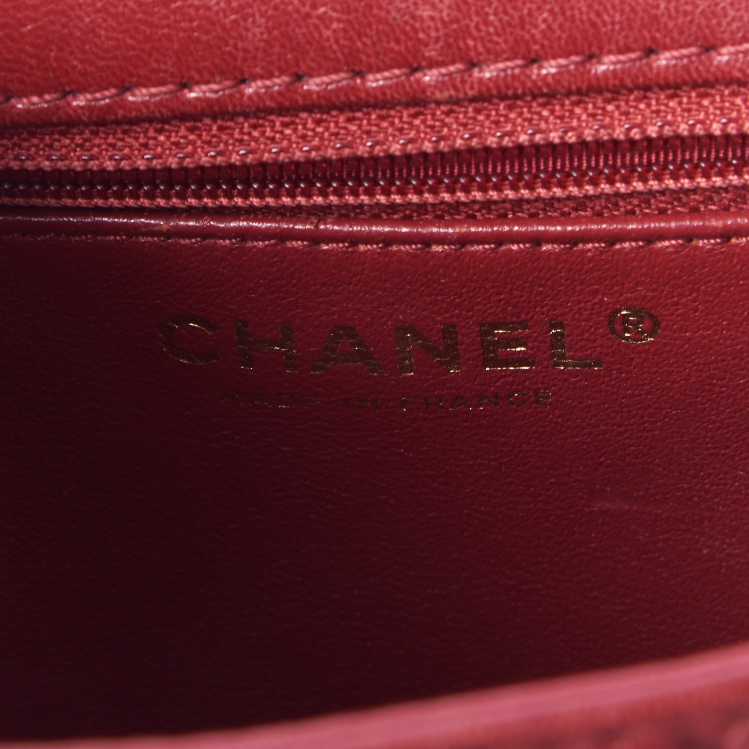 Chanel Lambskin Cross Stitch Mini Coco Handle Flap Red 7 of 9