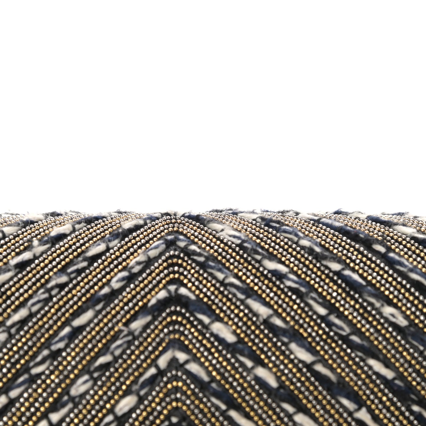 Calfskin Tweed Chain Chevron Boy Flap Black