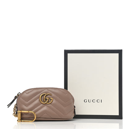 Gucci Calfskin Matelasse GG Marmont Key Pouch Porcelain Rose 8 of 8