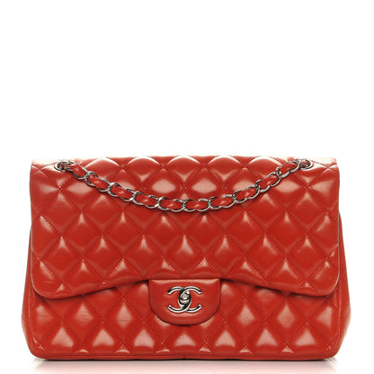 Chanel Lambskin Quilted Jumbo Double Flap Red 1 of 7