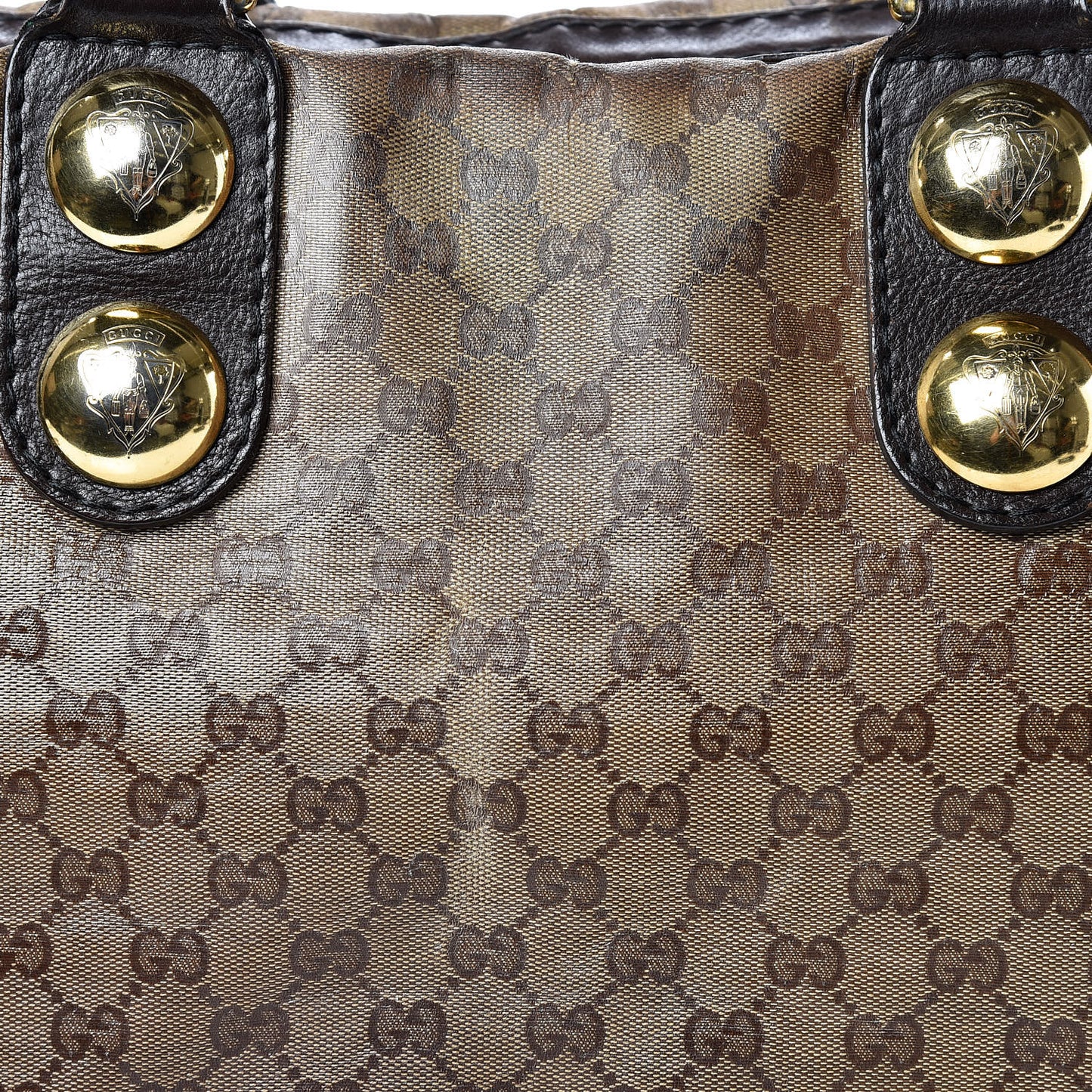 Crystal Monogram Small Babouska Tote Dark Brown