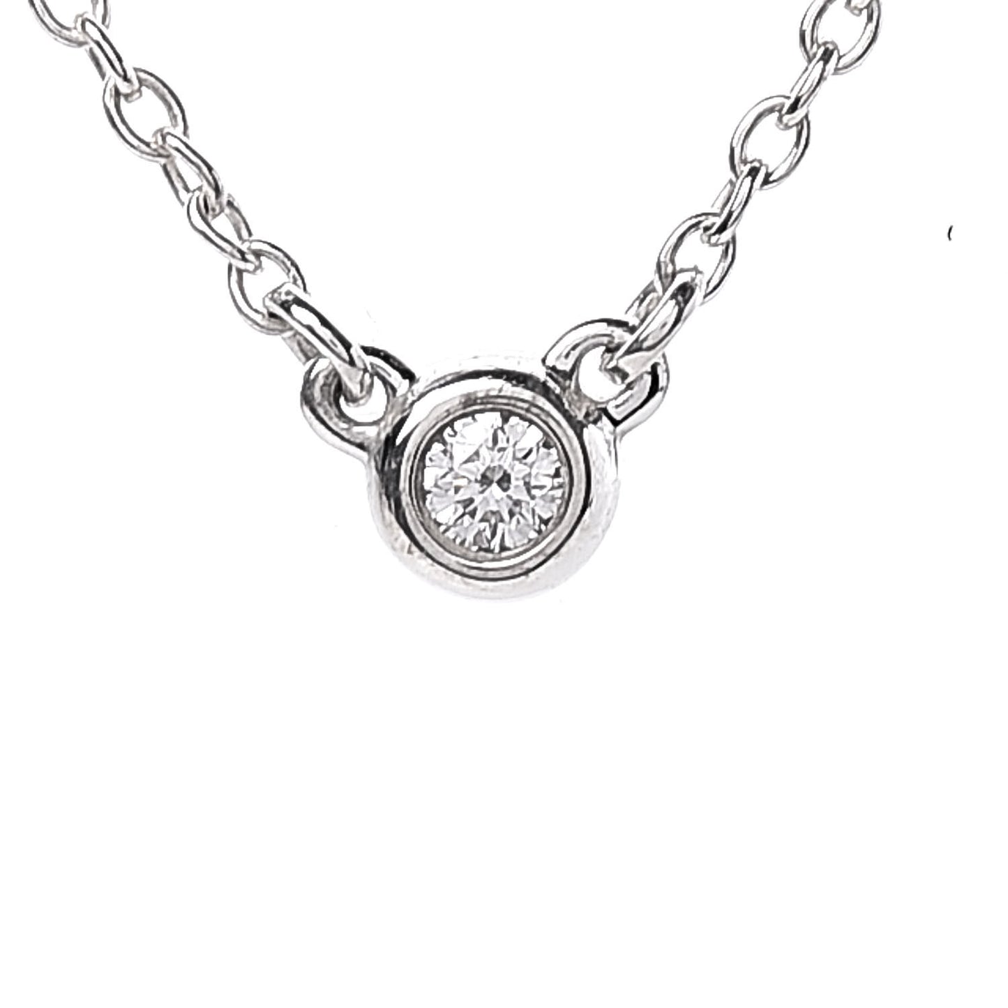 Sterling Silver Diamond .03ct Elsa Peretti Diamonds by the Yard Pendant Necklace